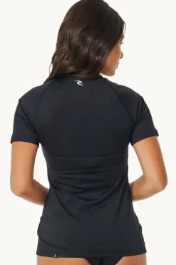 Rashies & Sunsuits|Rip Curl Classic Surf Short Sleeve Suntop Black