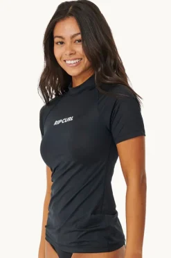 Rashies & Sunsuits|Rip Curl Classic Surf Short Sleeve Suntop Black
