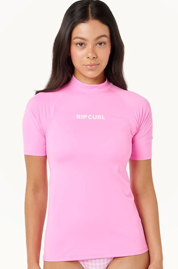 Rashies & Sunsuits|Rip Curl Classic Surf Short Sleeve Suntop Light pink
