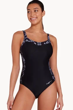 One Pieces|Zoggs Classique Ankor Clipback One Piece Black/white