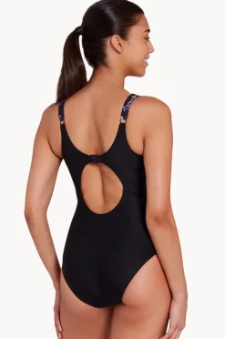 One Pieces|Zoggs Classique Ankor Clipback One Piece Black/white