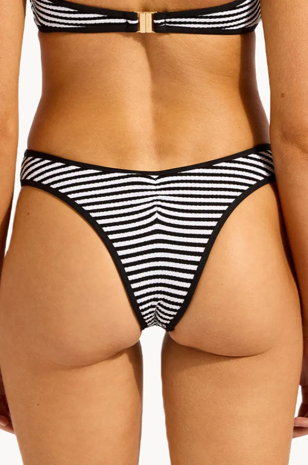 Bottoms|Seafolly Clubhouse Scoop High Cut Rio Pant Black