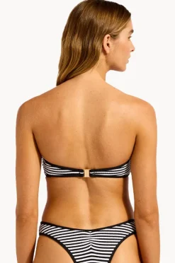 Bikini Tops|Seafolly Clubhouse Zip Front Bandeau Black