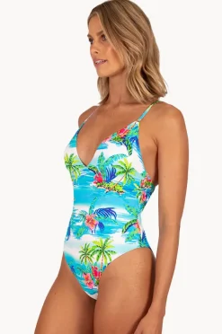 One Pieces|Baku Cocos Islands Deep V One Piece WHITE
