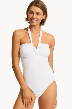 One Pieces|Seafolly Collective Halter Bandeau One Piece White