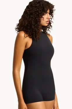 One Pieces|Seafolly Collective Zip Back Boyleg One Piece BLACK