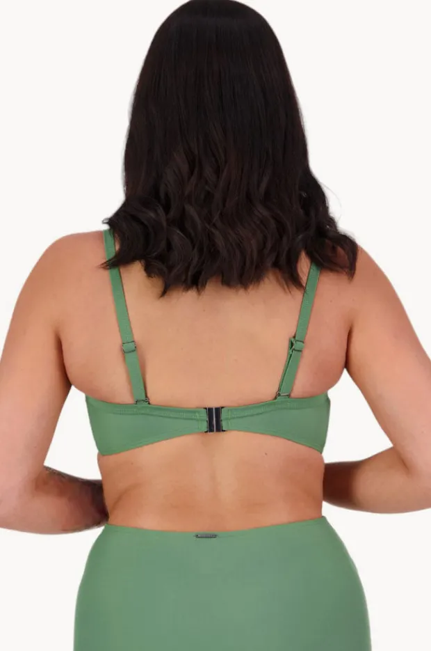 Bikini Tops|Moontide Contours E Cup Cross Front Bra Khaki