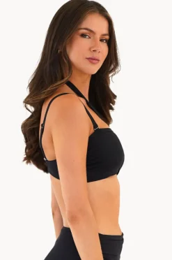 Bikini Tops|Moontide Contours F Cup Bandeau BLACK