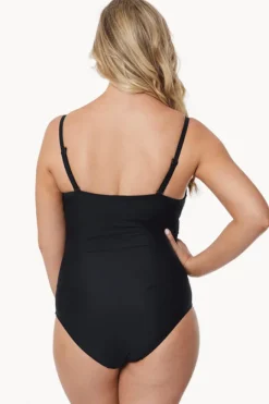 One Pieces|Moontide Contours F Cup Cross Front One Piece BLACK