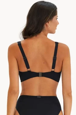 Bikini Tops|Moontide Contours F/G Cup Tie Front Bra Black