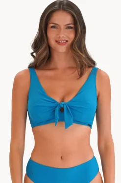 Bikini Tops|Moontide Contours F/G Cup Tie Front Bra Teal