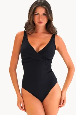 One Pieces|Moontide Contours F/G Cup Wrap Front One Piece Black