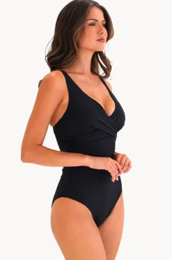 One Pieces|Moontide Contours F/G Cup Wrap Front One Piece Black