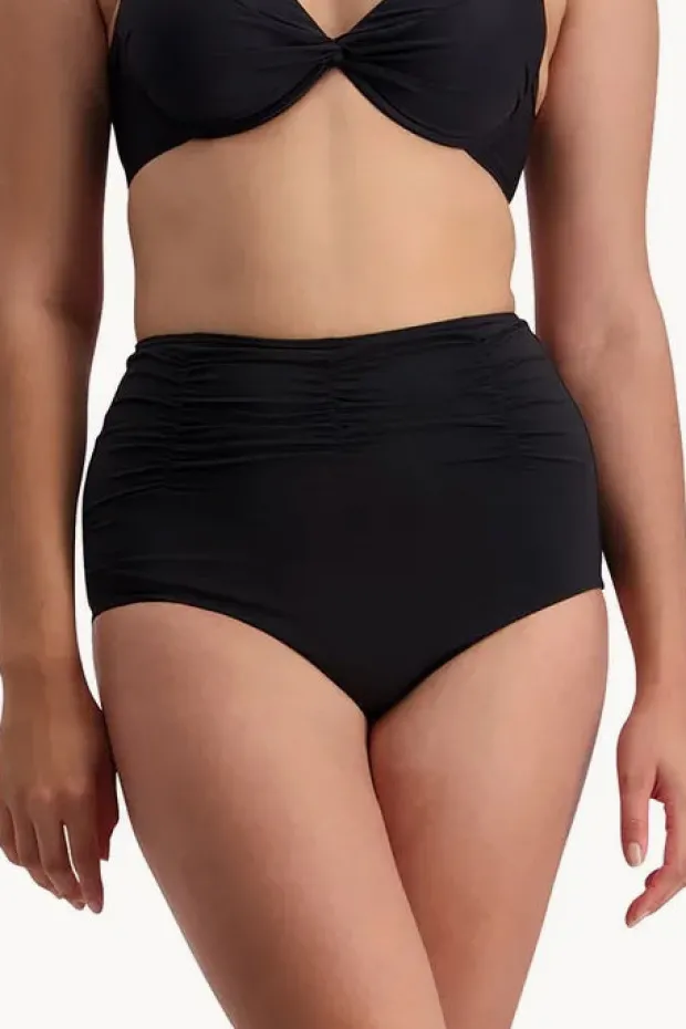 Bottoms|Moontide Contours Gathered High Waist Pant Black