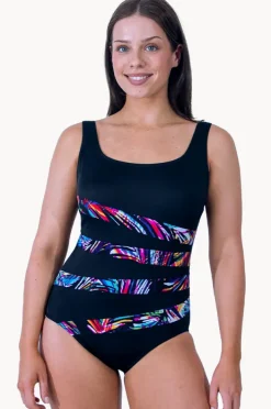 One Pieces|Longitude Coolangata Fan Tank One Piece Black/Multi