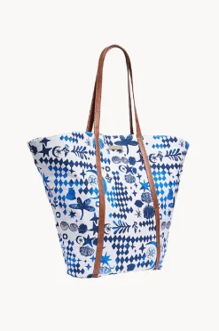 Beach Bags|Bags|Seafolly Corfu Fan Tote Bag Azure