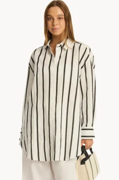 Overswim|Sea Level Corfu Stripe Shirt Black