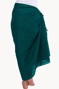Sarongs|Capriosca Cotton Long Sarong Teal