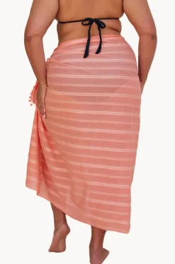 Sarongs|Capriosca Cotton Long Sarong Coral