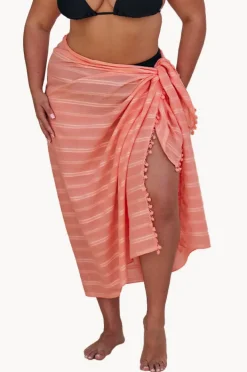 Sarongs|Capriosca Cotton Long Sarong Coral