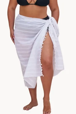 Sarongs|Capriosca Cotton Long Sarong WHITE