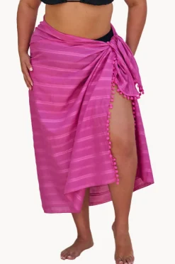 Sarongs|Capriosca Cotton Long Sarong Pink