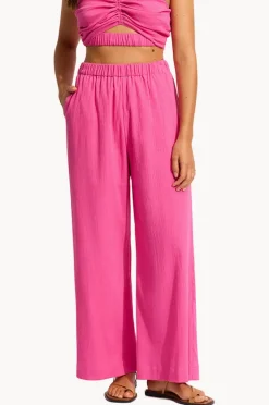 Pants|Seafolly Crinkle Beach Pant Hot pink