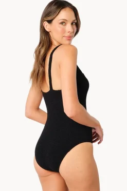 One Pieces|Une Piece Crinkle Classic Square Neck One Piece Black