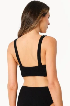Bikini Tops|Une Piece Crinkle Classic Square Neck Bralette BLACK