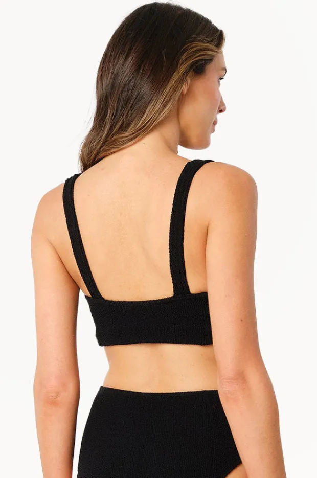 Bikini Tops|Une Piece Crinkle Classic Square Neck Bralette BLACK