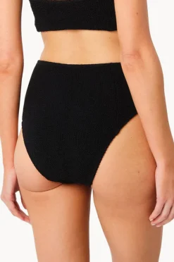 Bottoms|Une Piece Crinkle High Cut High Waist Bottom Black