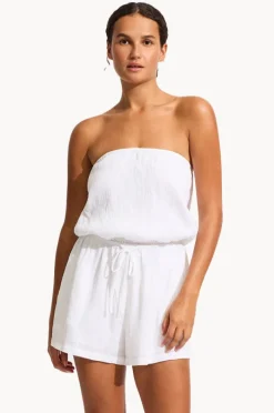 Travel|Playsuits|Seafolly Crinkle Playsuit WHITE