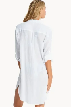 Tops|Seafolly Crinkle Twill Beach Shirt White