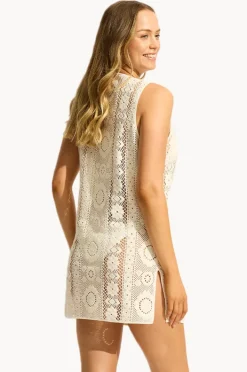 Dresses|Seafolly Crochet Mini Cover Up Ecru