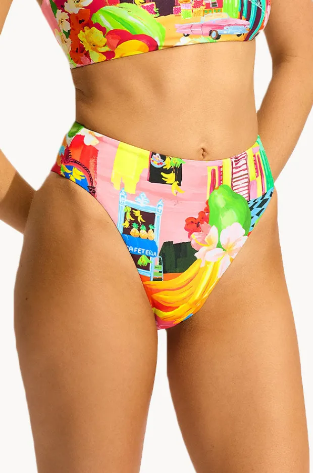 Bottoms|Seafolly Cuba High Rise Pant Turquoise