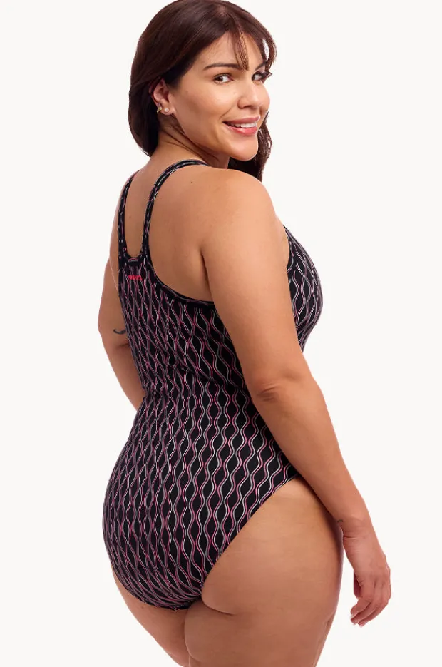 One Pieces|Funkita Curvy Queen Locked In Lucy One Piece Black/pink