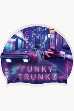 Swim Caps|Funky Trunks Cyber City Swim Cap Pink/purple