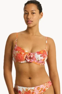 Bikini Tops|Sea Level Daisyfield Balconette Bra Coral