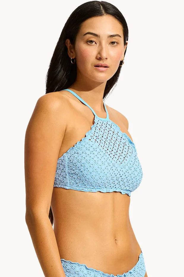 Bikini Tops|Seafolly Daydreamer High Neck Tank Top Powder Blue