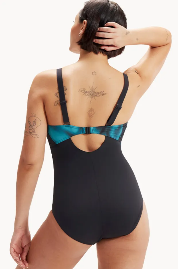 One Pieces|Speedo DD Cup Shaping One Piece Black/Teal