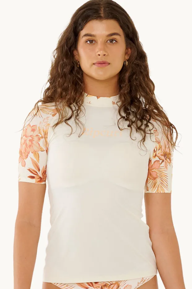 Rashies & Sunsuits|Rip Curl Desert Dreams Short Sleeve Suntop White