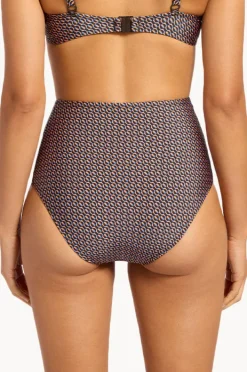 Bottoms|Jets Desert Geo High Waist Pant Chocolate
