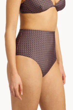 Bottoms|Jets Desert Geo High Waist Pant Chocolate