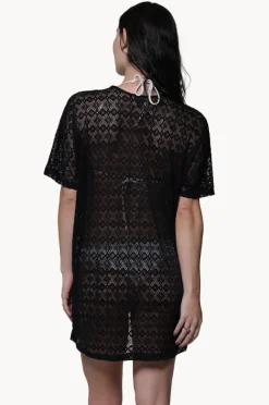 Overswim|J.valdi Diamante Open Front Kimono Black