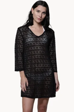 Overswim|J.valdi Diamante V Neck Tunic Black