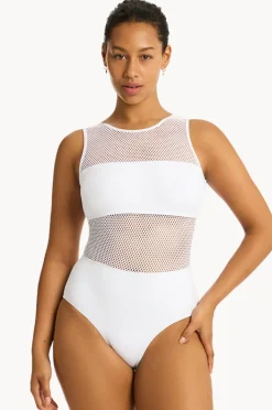 One Pieces|Sea Level Drift High Neck One Piece WHITE