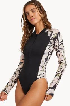 Rashies & Sunsuits|Billabong Drifting Coast Long Sleeve Sunsuit BLACK