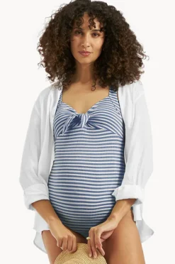 One Pieces|Ripe Maternity Dune Stripe One Piece Indigo