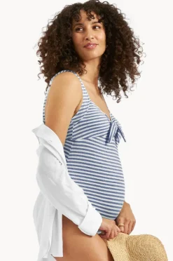 One Pieces|Ripe Maternity Dune Stripe One Piece Indigo
