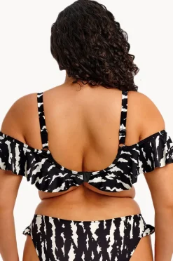 Bikini Tops|Elomi Swimwear Echo Shell G Cup Ruffle Plunge Bra BLACK